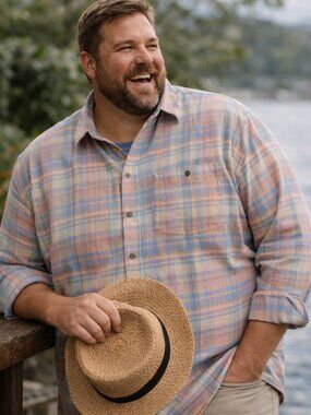 Tommy Bahama Coastline Acacia Plaid Corduroy Camp Shirt